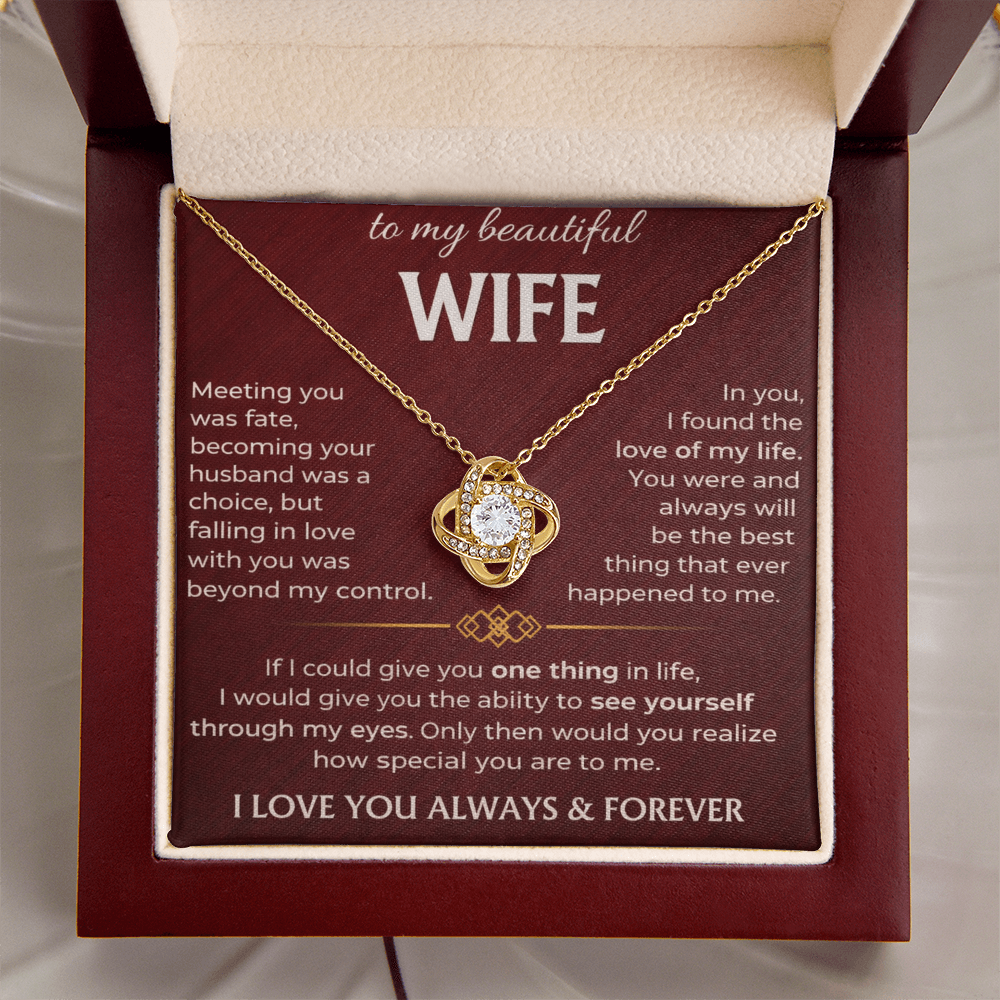 To My Beautiful Wife - Meeting You Was Fate - Necklace