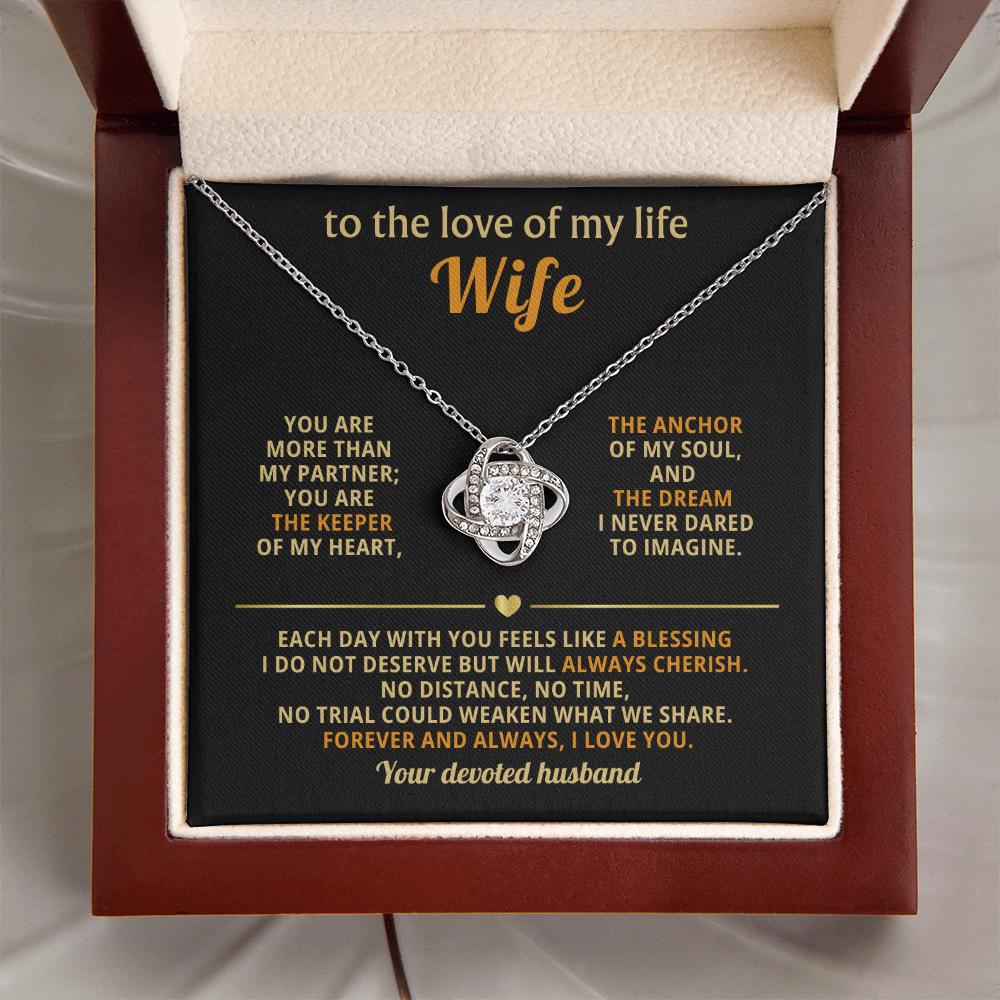 To The Love of My Life - You Are More Than My Partner - Love Knot Necklace - INCLUDES FREE SHIPPING