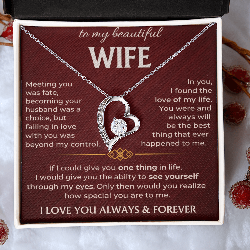 To My Beautiful Wife - Forever Love Necklace