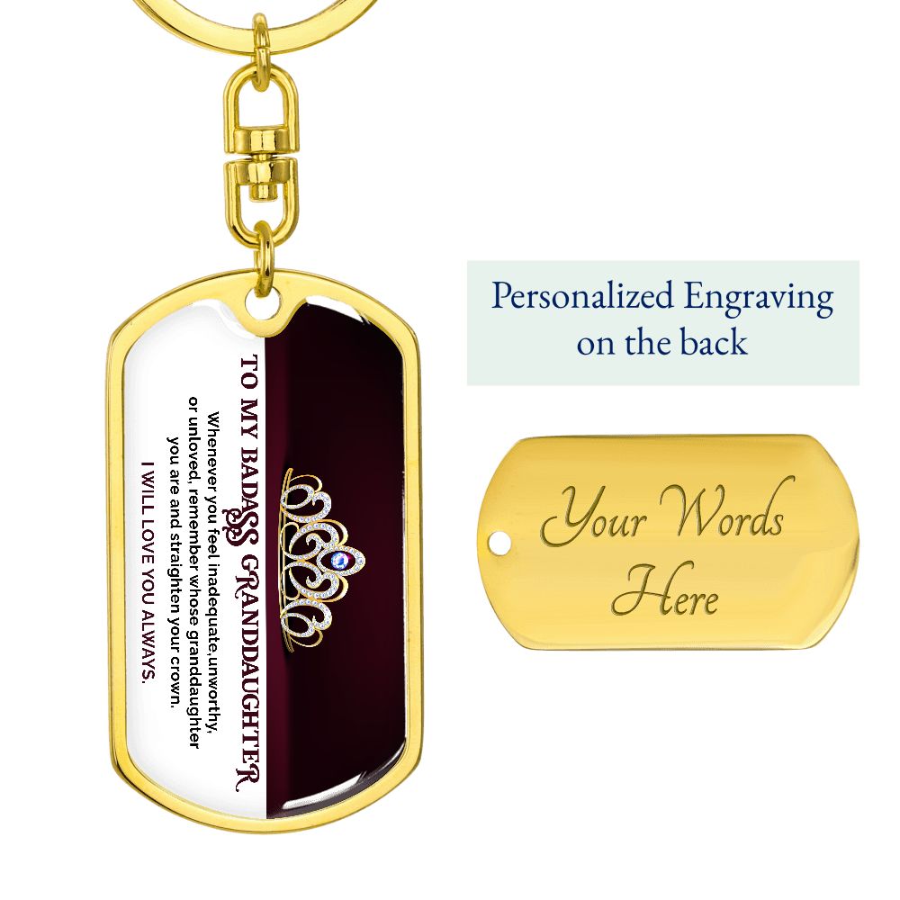 To My Badass Granddaughter - Red KeyChain
