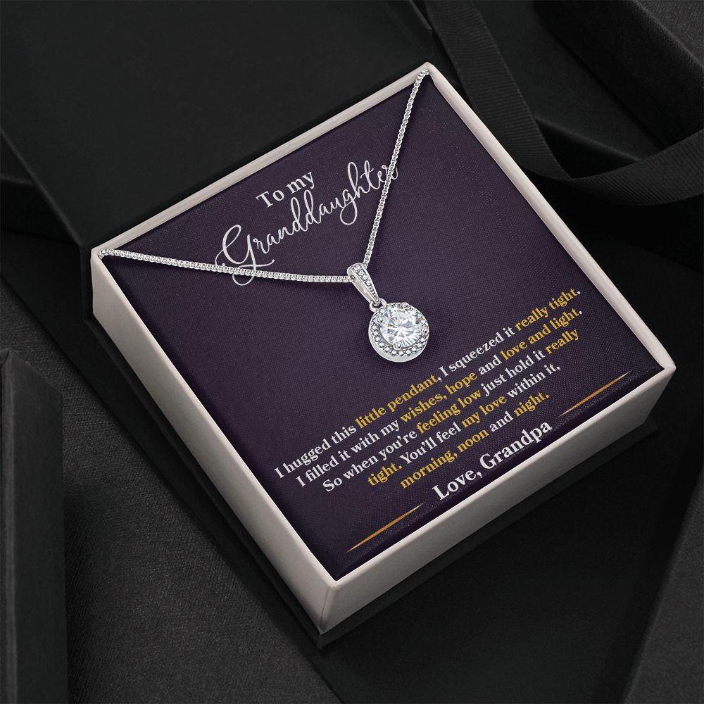 I Hugged This Little Pendant - Love Grandpa - Eternal Hope Necklace